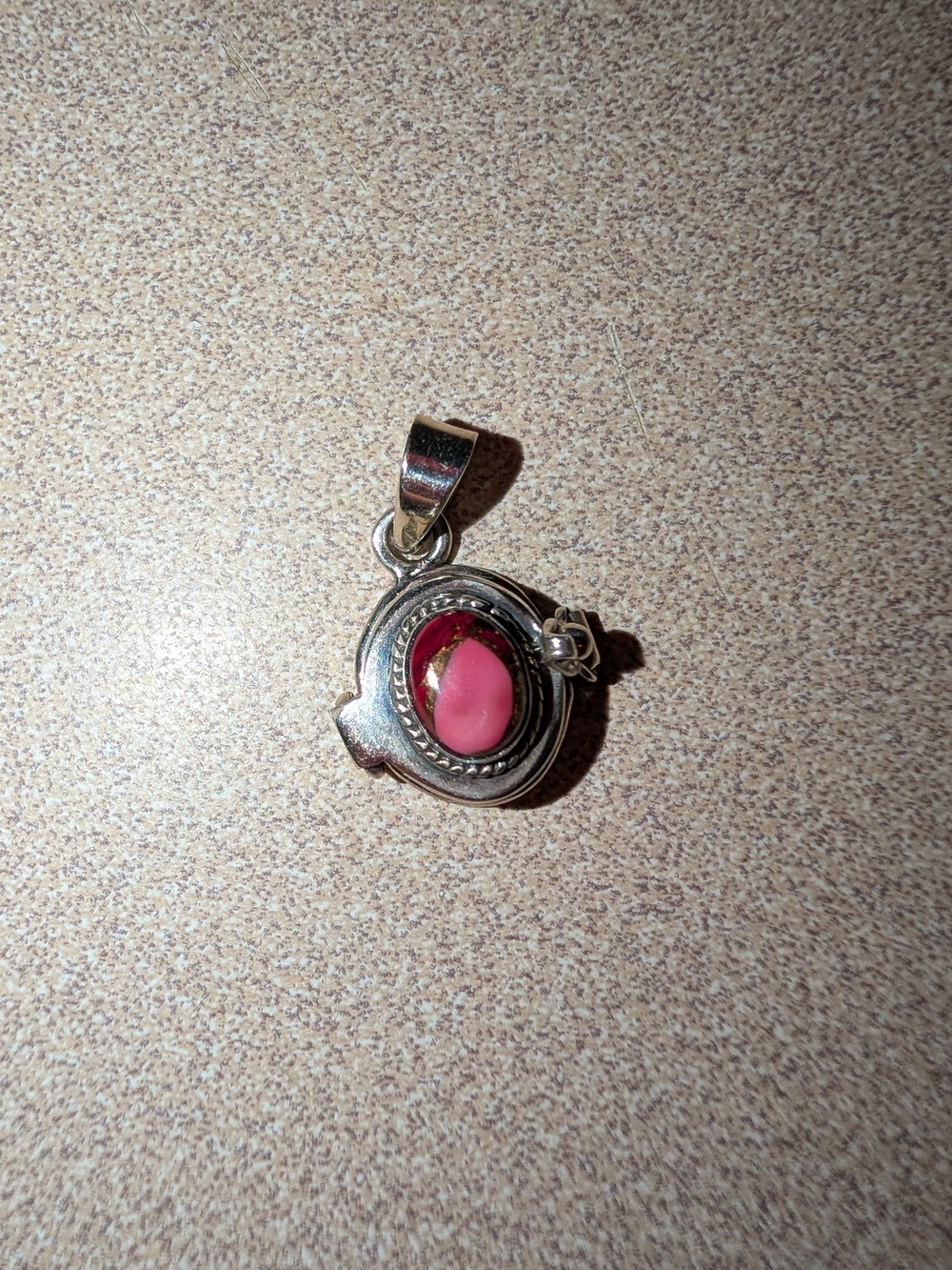 Sterling Silver Pink Cabochon Pendant